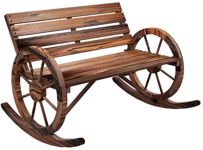 JOYNEXTBUY - Houten Tuinschommelbank 2-zits - Schommelbank voor Tuin, Balkon & Terras - Weerbestendig - Max. 240 kg - Walnootkleur
