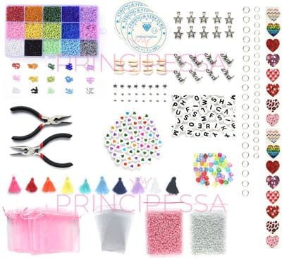 Kinderfeestje 8 personen – Complete kralen set voor armbandjes – 3mm Rocailles – 17 kleuren + heel veel extra artikelen – DIY