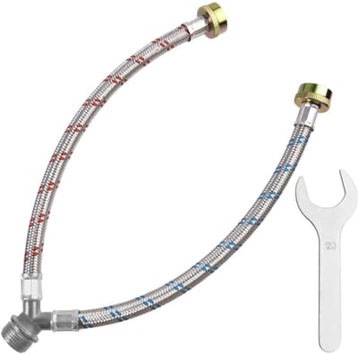 Mixer Slang Connector Wasmachine Y Slang Split Burst Proof 3/4 Inch Messing Fittings 1ft Lengte Lijn Connector Warm en Koud Water Levering voor Wasmachine Outdoor Kranen