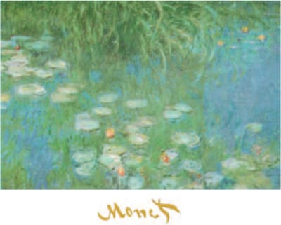Mini kunstposter - Claude Monet - Waterlelies van de Orangerie in Giverny - 24x30 cm