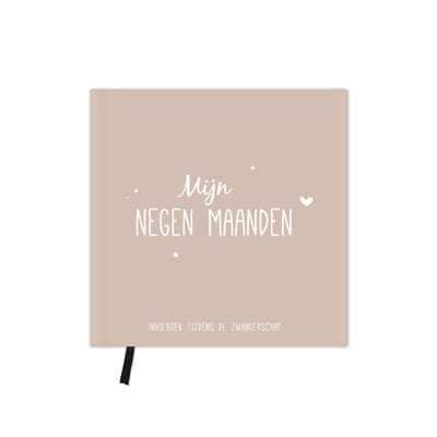 Fien & Feau - negen maanden boek - zwangerschapsdagboek - 9 maanden invulboek - Beige - Zand - Nude