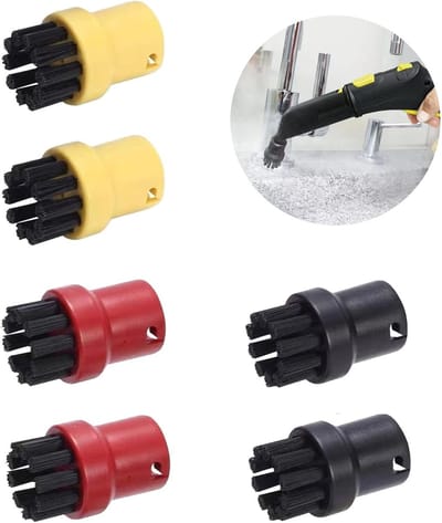 Set van 6 Stoomreiniger Accessoires met Ronde Borstels en Nozzles voor Effectieve Stoomreiniging
