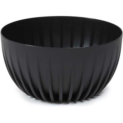 HowHomely Stripped Eco Serie - Bloempot - Zwart - Recycled Plastic - UV-bestendig