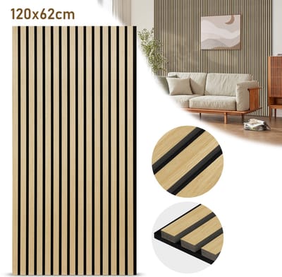 Akoestische panelen 1x Geluidsabsorberend paneel Geluidsdemping 120x60x2.1cm Akoestisch Wandpaneel Log