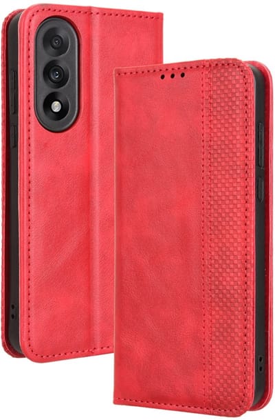 Coverup Hoesje - Geschikt voor OnePlus Nord 5 Hoesje - Coverup Vintage Style Book Case - Rood