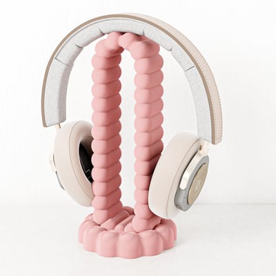 Headset houder roze - Fleuriek koptelefoon houder - Headset stand bureau accessoire - Pastel kawaii headphone stand - Game accessoires voor koptelefoon - Speels design