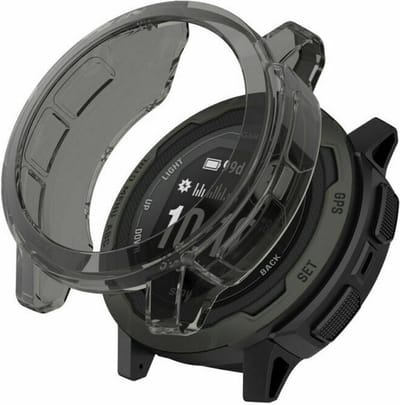 Strap-it TPU case - bescherm hoesje geschikt voor Garmin Instinct 2 (transparant-zwart)