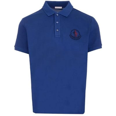 Moncler SS22 Polo Casual Manches Courtes avec Logo Hommes Hauts Bleu H10918A0000484556793 XXXL blue