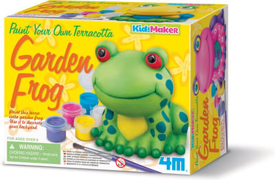 4M Knutselen - Verf Jouw Terracotta Tuin Kikker - Creatief Speelgoed - Hobbypakket - KidzMaker - 8 Jaar