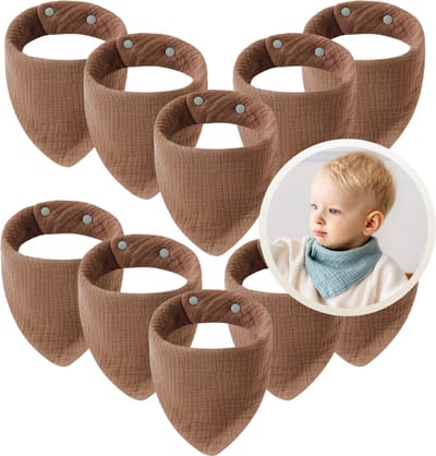 Funnies Hydrofiele Bandana Slabbetjes 10-Pack Bean Paste - Slabbers - Kwijldoekjes - Baby Slab - Spuugdoek - 100% Katoen - Zacht - Ademend - Baby Accessoires - Voeden - Kwijlen - Newborn - Set van 10 Stuks - Wasbaar - Unisex