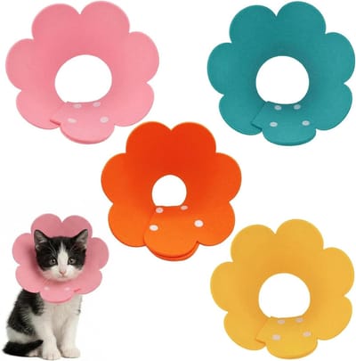 4 Stuks Zachte Kattenhalsbanden, Beschermende Anti-Bijt Halsbanden, Medische Halsbanden voor Herstel na Chirurgie (XS 1-1.5 kg)