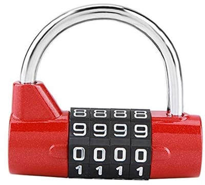 VT Goods - Combinatieslot - Veiligheidsslot - Duurzaam en weerbestendig - Rood - Geschikt voor school en werk - Ideaal voor lockers en koffers