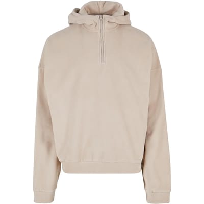 Urban Classics - Oversized Polar Fleece Half Zip Hoodie/trui - S - Beige