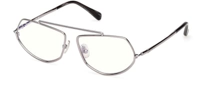 Lunettes pour femme Max Mara Blocage Lumière Bleue Mm5202 B 014 Shiny Light Ruthenium Silver/57-14-135 gray
