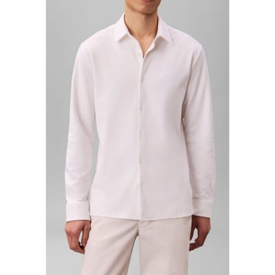 Calvin Klein Ls Casual Pique Slim Shirt Brilliant White Taglia: S | Camicie Casual Outlet | Uomo | Bianco