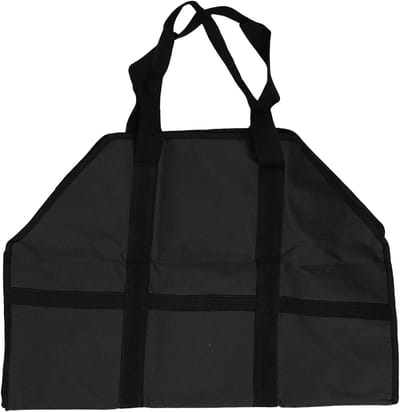 Brandhout Tas - Hout Opslag - Haardhout Vervoer - Stevig Oxford Materiaal - Grote Capaciteit - Zwart