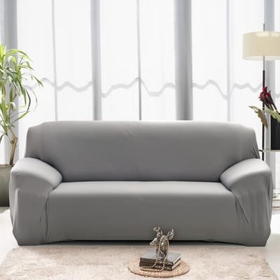 Elastische Sofahoes Effen Kleur voor Woonkamer L-vormige Modulaire Hoek Slipcovers Bank Stoel Beschermer 1/2/3/4 Zits 1-Seat 90-140cm