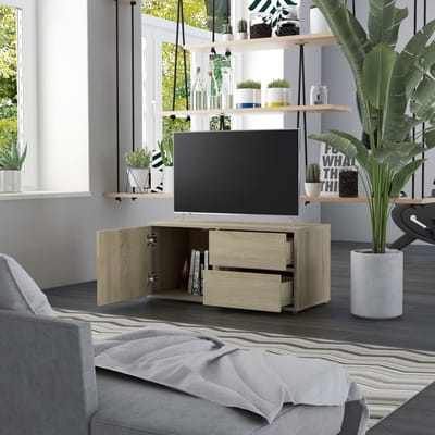 vidaXL - Tv-meubel - 80x34x36 - cm - bewerkt - hout - sonoma - eikenkleurig