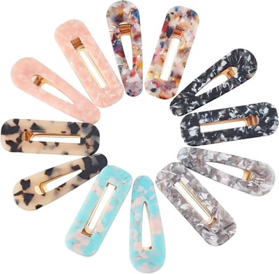 Kleurige Acryl Haarspeldjes - Geometrische Alligator Haaraccessoires voor Vrouwen en Tienermeisjes (12 Stuks)