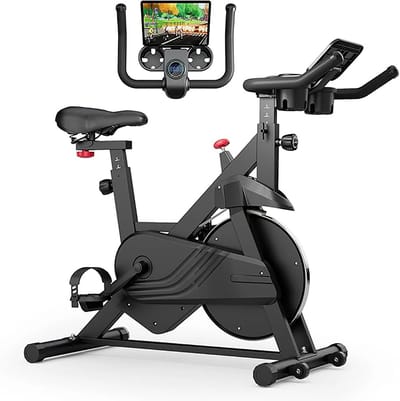 Milova Hometrainer - Fitness fiets - Home trainer - Met tablethouder - Zwart - 32 niveaus van weerstand