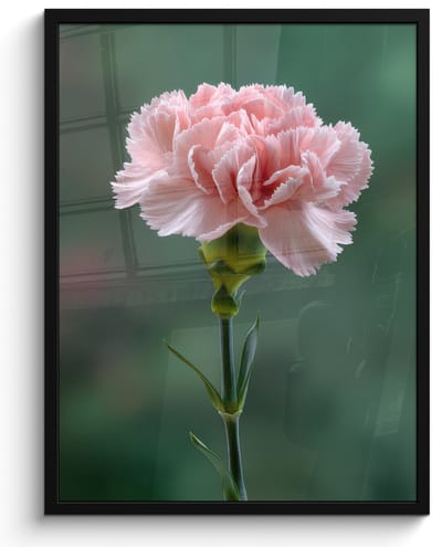 Poster in lijst - Fotolijst 50x70 cm - Posters - Anjer - Roze - Bloemblaadjes - Posterlijst zwart - Decoratie - Wanddecoratie woonkamer - Muurdecoratie slaapkamer