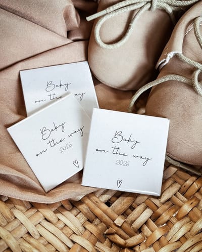 Magneetjes Baby on the way - zwangerschapsaankondiging - 3 stuks - BolleToet - 5x5cm