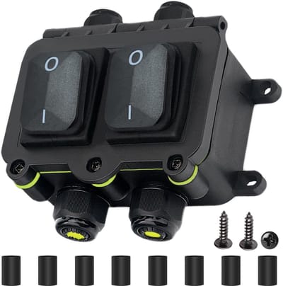 Waterdichte Inline Kabelschakelaar IP68 | DPST Tuimelschakelaar 16A/20A voor Buiten