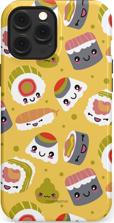Casetastic Hoesje Geschikt voor Apple iPhone 12 Pro Max Magsafe - Stijlvolle Beschermende Duo-layer Case - Sushi vriendjes