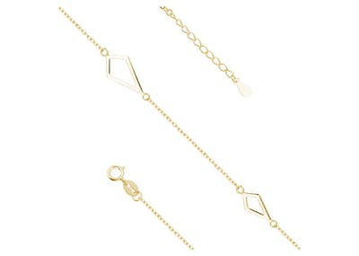 Armband dames Verguld - Armband dames Goudkleurig - Zilveren dames Armband - Verguld Echte Zilver 925 - Amona Jewelry