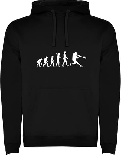 Hoodie Zwart Evolutie Softbal - Sport - Humor Maat M