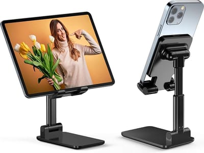 Tablet standaard - inklapbare bureau standaard, verstelbare telefoon standaard houder - Universeel