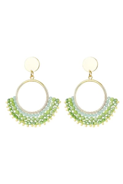 Oorbellen - Oorhangers - Waaier - Groen