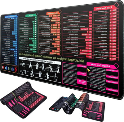 Grote Desk Pad van 800 x 300 mm met Duitse Cheat Sheet, Waterdicht en Geschikt voor Kantoor en Thuisgebruik