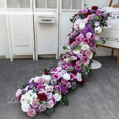 Luxe Runner Bloemenrij Kunstbloemen voor Tafelstuk Bruiloftsdecoratie Mix Bloemen Achtergrond Muur Bogen Decor 40x100cm