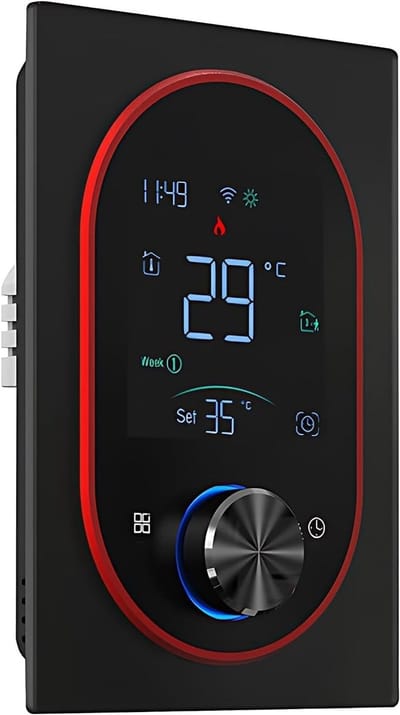 Slimme Thermostaat - Wandthermostaat - Verwarming Regelen - Wifi App Bediening - 5A/16A - Zwart