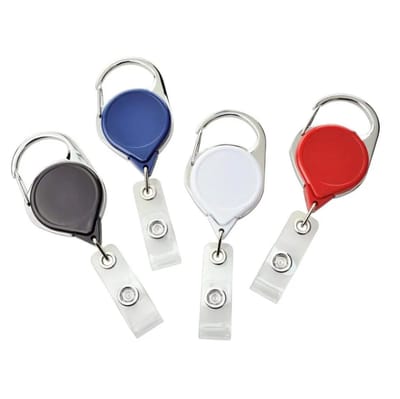 New Age Devi - Badgehouder met clip - Trekkoord - Rood transparant | Voor veilige en handige badgebevestiging