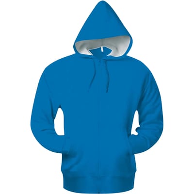Kariban Hooded sweater met rits K444 - Light Royal Blue - XL
