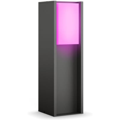Philips Hue Turaco lage sokkellamp - Tuinverlichting - Antraciet grijs - IP44 - Wit en gekleurd licht - 1100 lumen - Bediening via onze app of met je stem - Compatibel met Matter