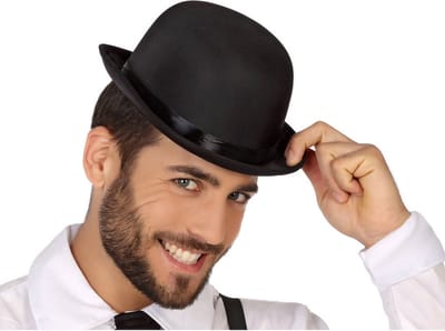 Atosa Carnaval verkleed Bolhoed Charlie - zwart - polyester - voor volwassenen - Engelsman/gentleman/aristocraat