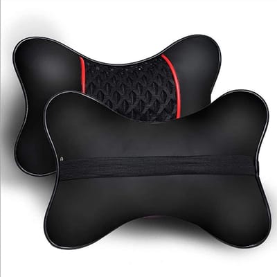 Dailygoods- Nekkussen Draagbaar - Auto Hoofdsteun - Comfortabel Ontwerp - Elastische Band - Geschikt voor Cervicale Wervelkolom - 28x18 cm - Hoofdkussen