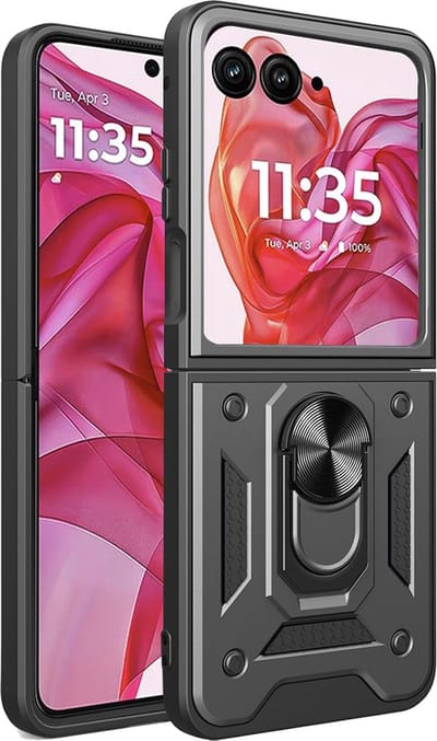 Hoesje geschikt voor Motorola Razr 50 Ultra - Techsuit Camshield Back Cover - Zwart