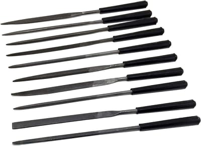 Naald Bestand Set - Instrument Vijlen - Instrument Reparatie - Diamant Gecoat - 10 Stuks - Zwart