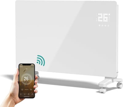 Elektrische verwarming - Convectorverwarming radiator - Snelle ruimteverwarming - Wifi en app bediening - 77x46x7.4 cm - Wit