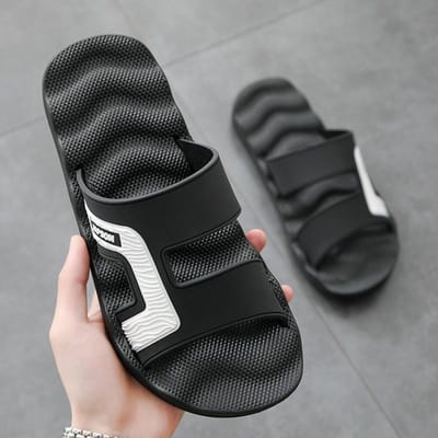 Zomer herenslippers zijn antislip, ademend en sneldrogend, grote casual sandalen 43 wit/zwart