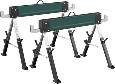 HOMCOM Zaagbok - Metaal, EVA - 116 x 64 x 81 cm - Groen