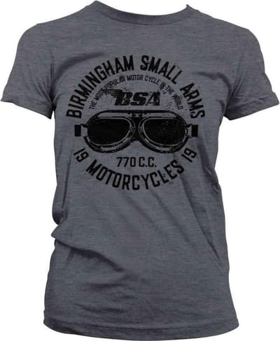 BSA Dames Tshirt -S- Birmingham Small Arms Goggles Grijs