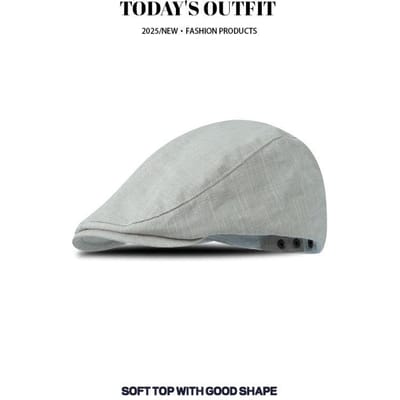 Nieuwe Grote Hoofd Franse Baret Dames Lente en Herfst Stijl Hoge Kwaliteit Antiek Voorhoofd Hoed Die Hun Gezicht Toont gray
