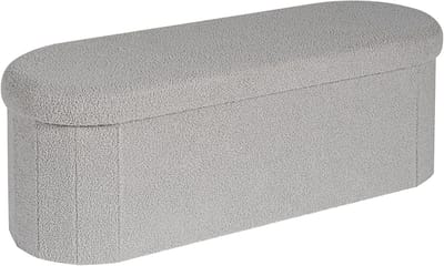 Grote Opvouwbare Opbergbank met Zitgedeelte - Stevige Opbergkruk Grijs 110x38x38 cm