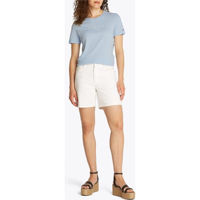 Tommy Hilfiger Reg Corp Logo Crew Neck Breezy Blue Größe: S | Hemden Outlet | Damen | Blau