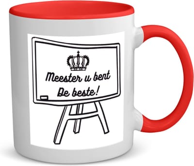 Akyol - meester u bent de beste koffiemok - theemok - rood - Meester - meester - leraar - 350 ML inhoud